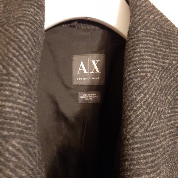 armani exchange a/x faux leather & wool jacket xs - Picture 4 of 5